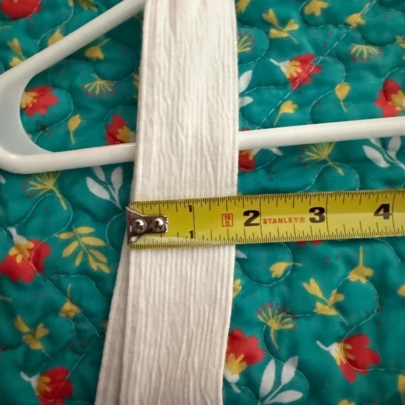 AVA & VIV White Button Front Midi Dress 1X Textured Tie Back - Picture 8 of 11